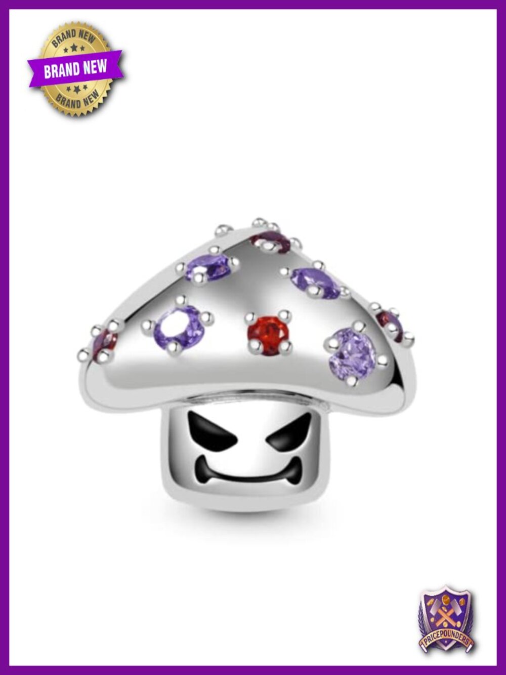 Sterling Silver Witch Cauldron Charm Pendant with Ruby Gemstones Dangle Charms